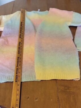 ePretty Pastel Rainbow Ombre Knit Women's Fuzzy Sweater With Pockets!
